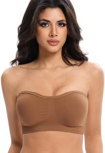 lusait strapless bras for women non slip soft padded wireless bandeau bra